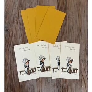 Hollie Hobbie Notes with Envelopes Vintage Set of 4 Just a few Lines from Lois